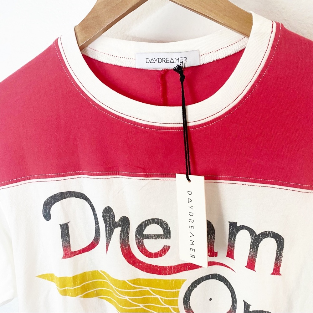 NWT Daydreamer Dream On Varsity Tee in Vintage White - Size Small - Picture 9 of 13